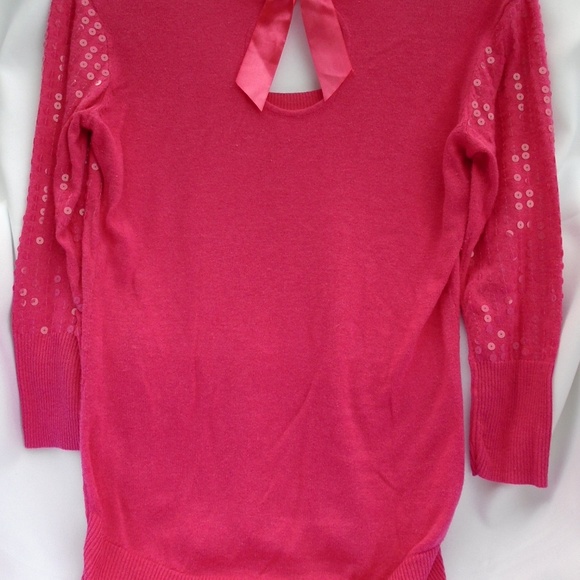 Candies Pink Sequin Sweater Size US Women's S - Picture 4 of 6